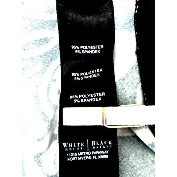 White House Black Market Medium Floral Black Purple Shift Dress Stretch Bold Des - Picture 9 of 12